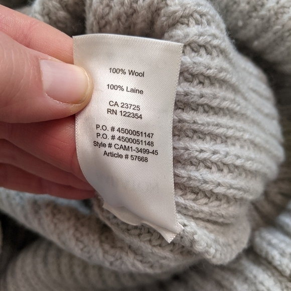 Aritzia Babaton Italian merino wool chunky knit sweater gray - Picture 6 of 10